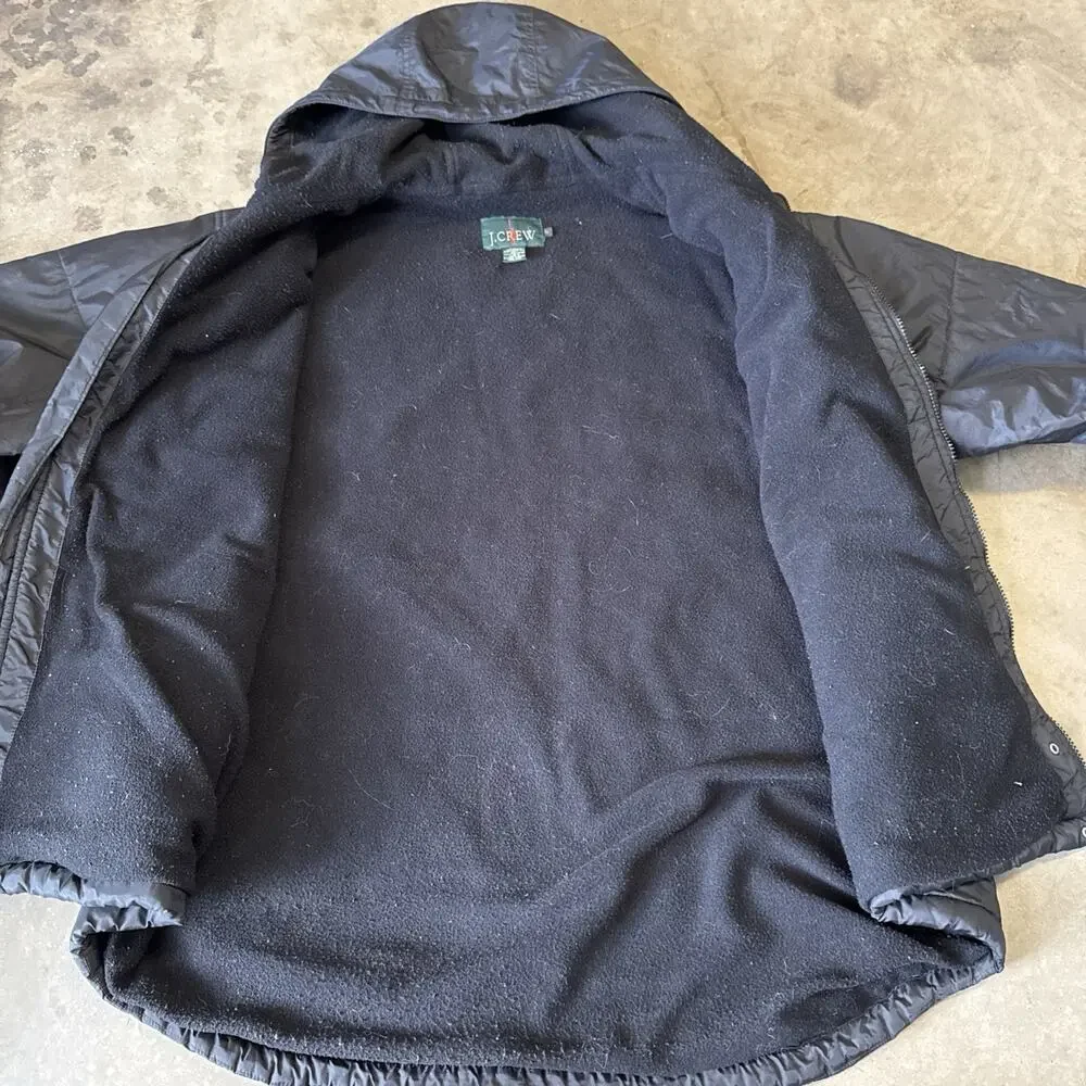 J CREW EXPEDITION DOWN PUFFER JACKET Black Soft Shell‎ Vintage Mens Large Tall